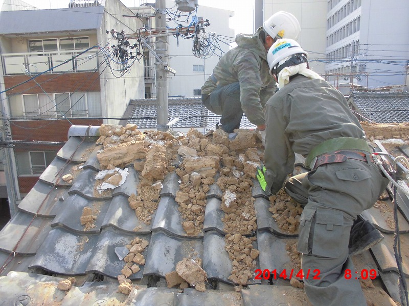 施工中の写真