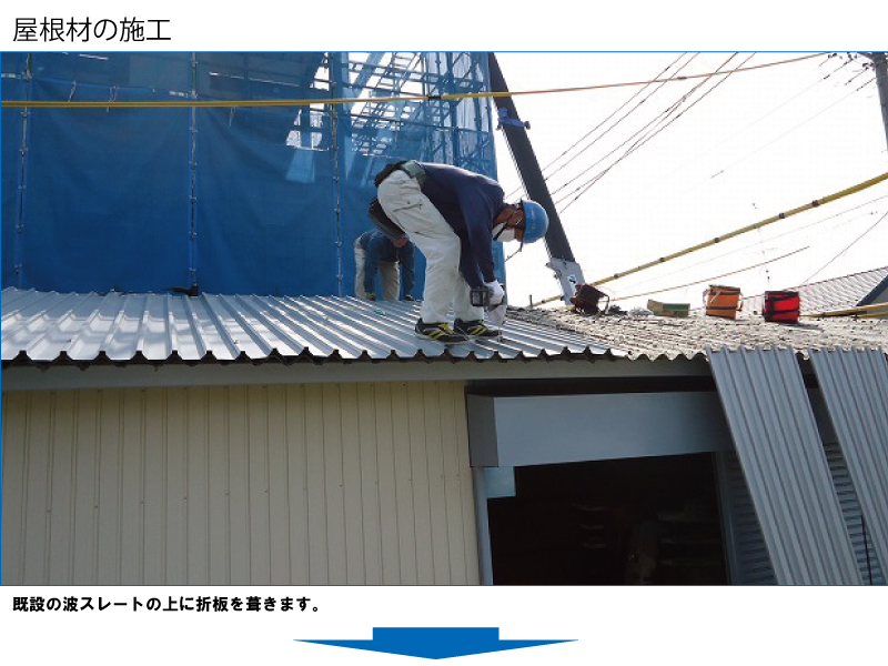 和瓦から金属屋根（横暖ルーフ）への葺き替え工事の手順