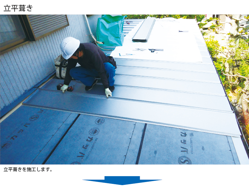 和瓦から金属屋根（横暖ルーフ）への葺き替え工事の手順